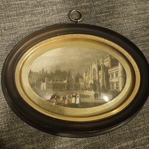 Vintage Clifford Art Studio, Inc. Vienna  Oval Framed Art with Gold Accents
